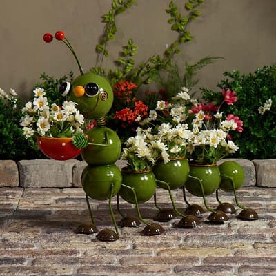 Metal Caterpillar Planter