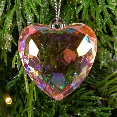 Pink Iridescent Acrylic Heart Ornament
