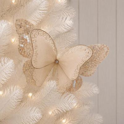 White Butterfly Clip Ornament