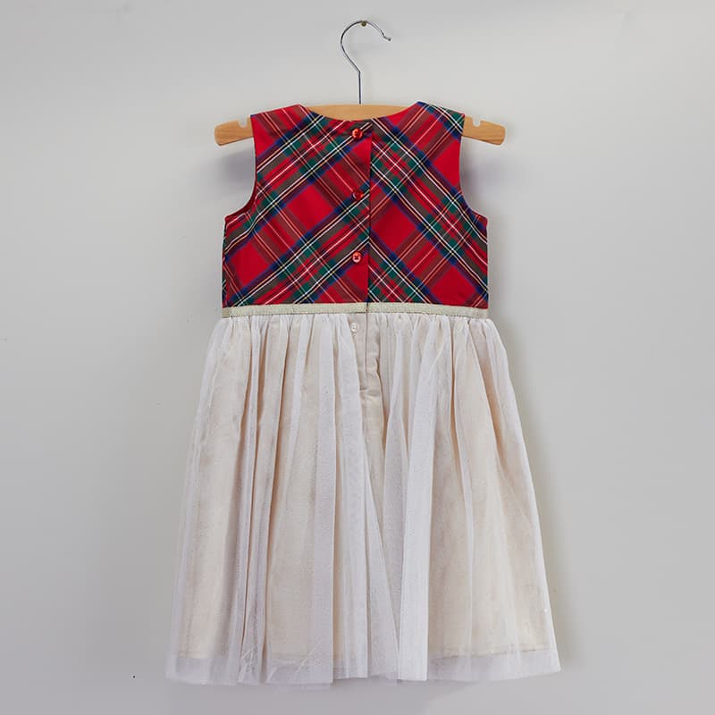 cracker barrel christmas dresses Smocked Bodice Print Blue Dress