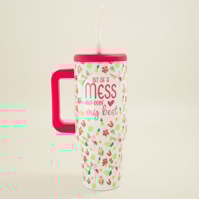 Bit Of A Mess 40 Oz. Tumbler with Straw