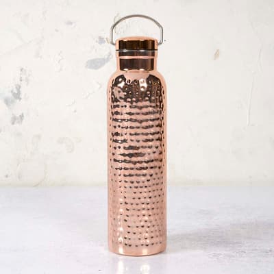 Double Wall Hammered Copper 22 oz. Bottle
