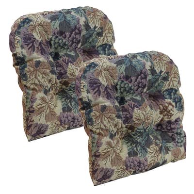 Cabernet Tufted Universal Chair Cushion-2 Pack