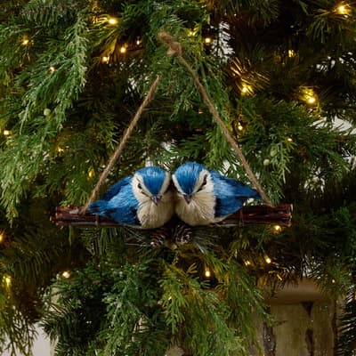 Blue Birds On Twigs Ornament