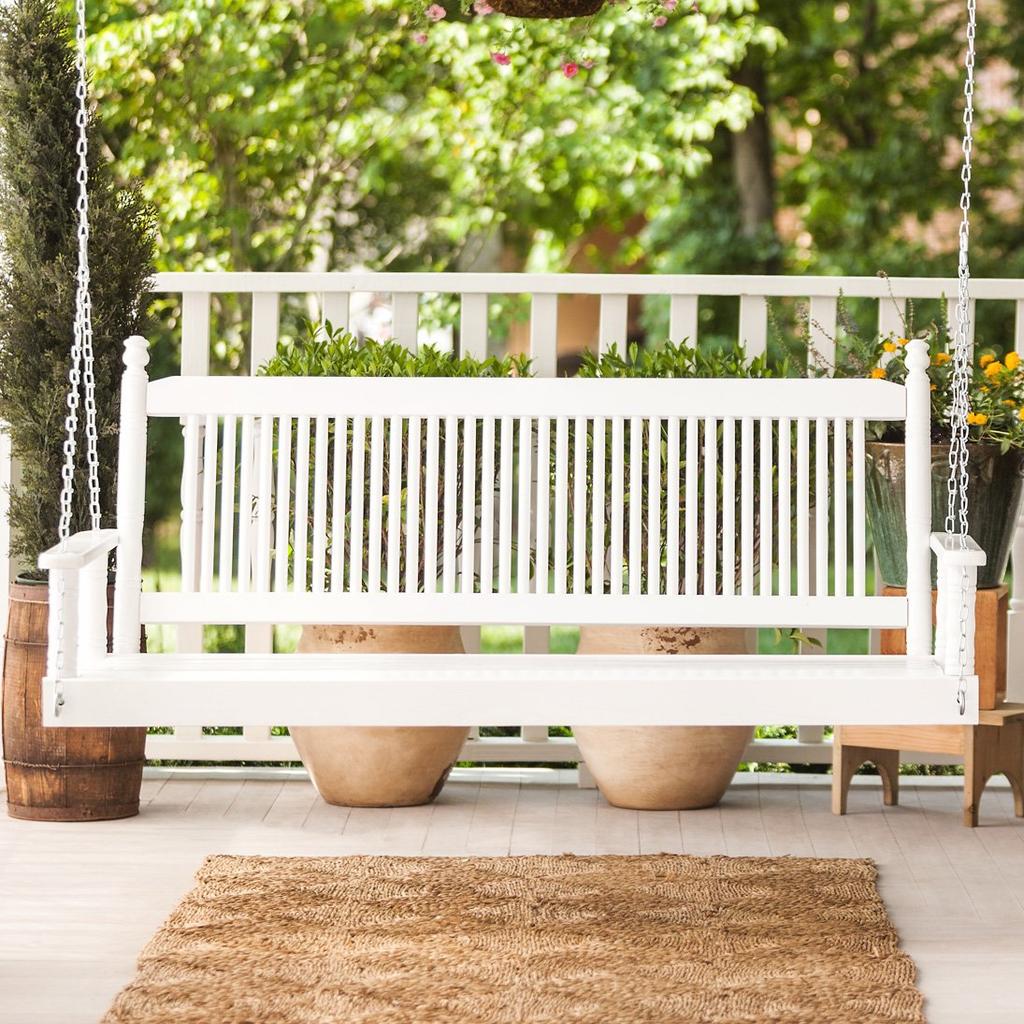 White wood swing online bench