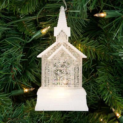 Church Glitter Globe Ornament