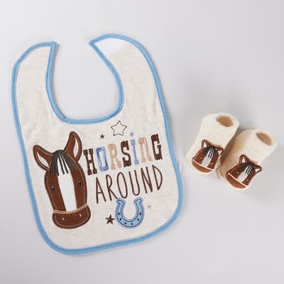 Horsing Around Bib and Sock Set