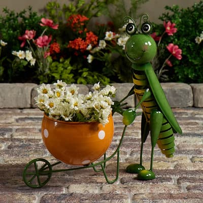 Metal Grasshopper Planter