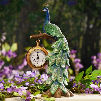 Peacock Table Clock