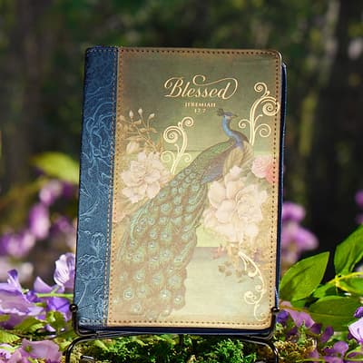 Faux Leather Zipper Peacock Journal