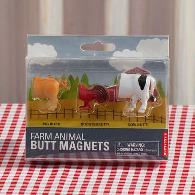 Set of 3 Farm Butt Magnets