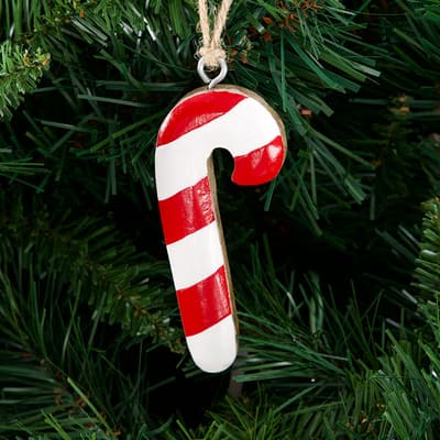 Wooden Candy Cane Ornament