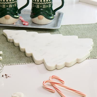Christmas Tree Marble Cutting Board
