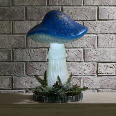 Light Up Blue Mushroom Blow Mold