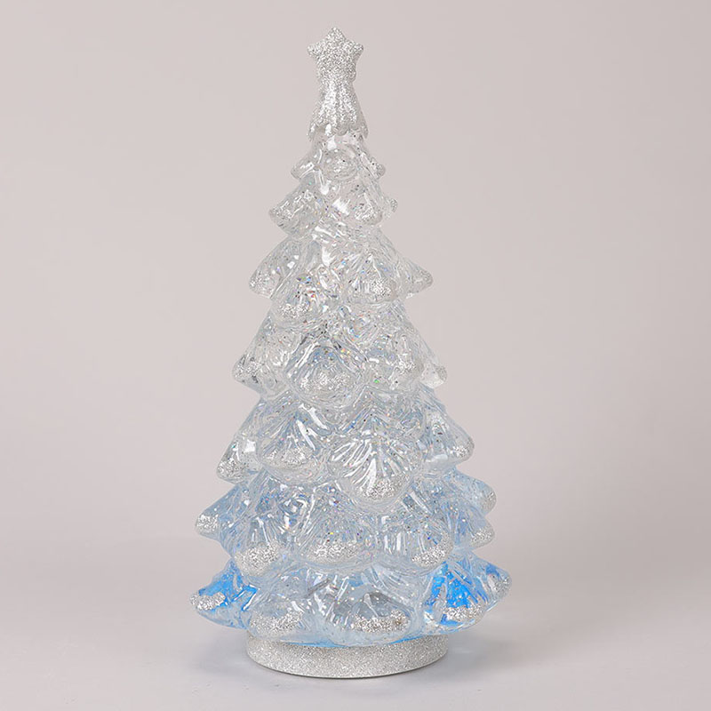 Blue Christmas Tree Glitter Globe Cracker Barrel