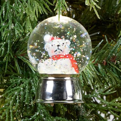 Polar Bear Glitter Globe Ornament