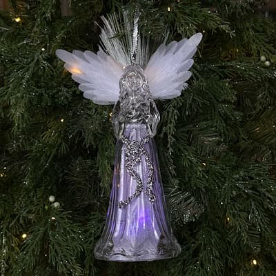 LED Angel with Fiber Optic Wings Ornament