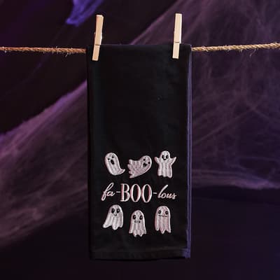 Ghosts Embroidered Tea Towel
