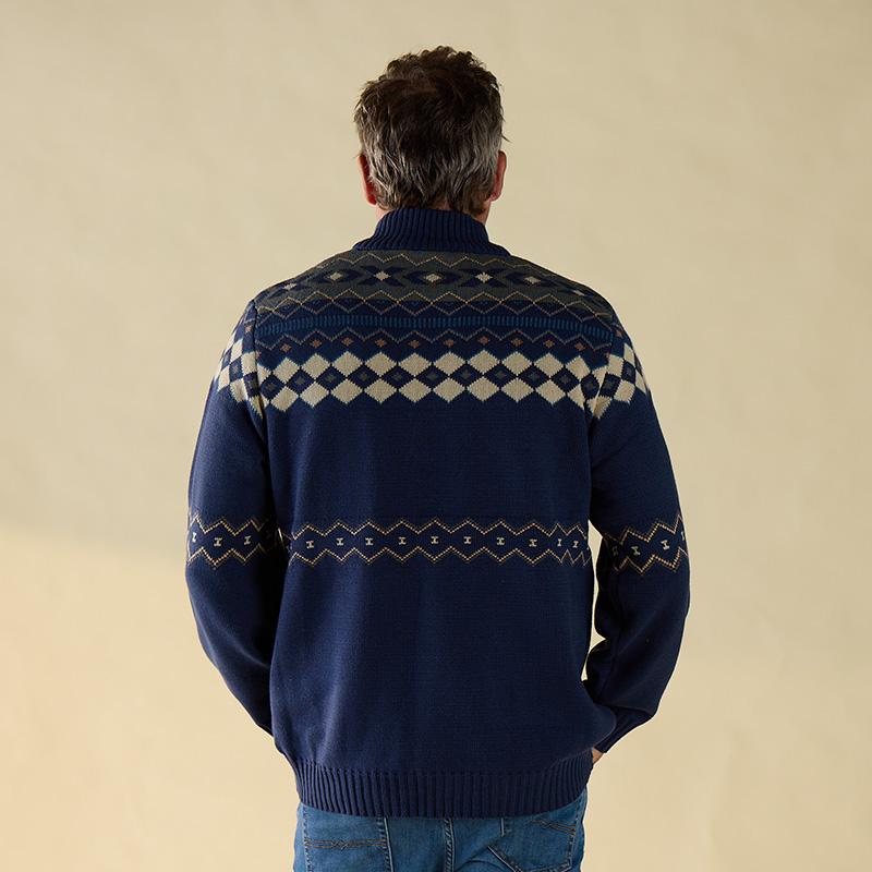 Blue Quarter Zip Sweater - Cracker Barrel