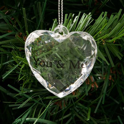Acrylic You & Me Heart Ornament