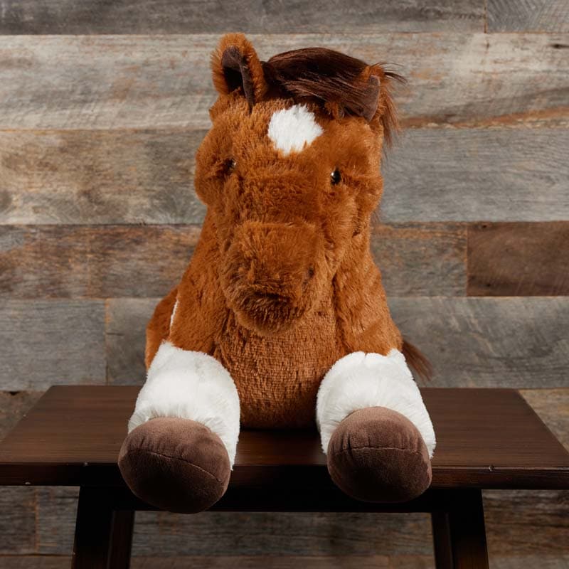 Brown and White Jumbo Horse Plush Cracker Barrel