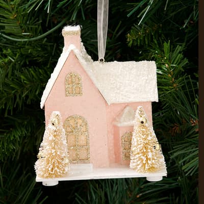 Light Up Paper Hour Ornament  - Pink