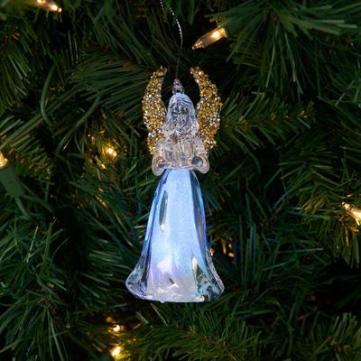 Light Up Angel Holding Book Ornament
