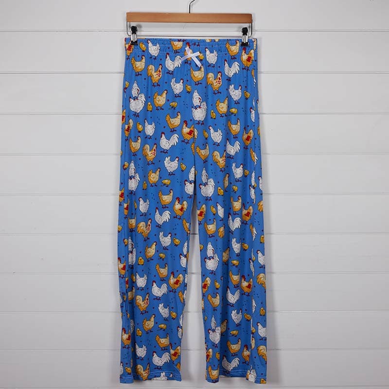 Ladies Chicken Print Pj Bottoms, Crazy Chicken Lady Pajama Pants, Summer Pjs,  Women's Novelty Pj Pants, Summer Sleepwear 