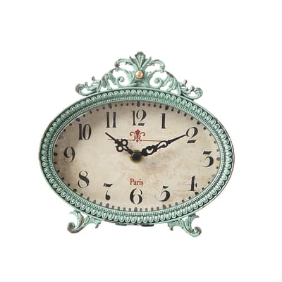 Aqua Metal Mantle Clock