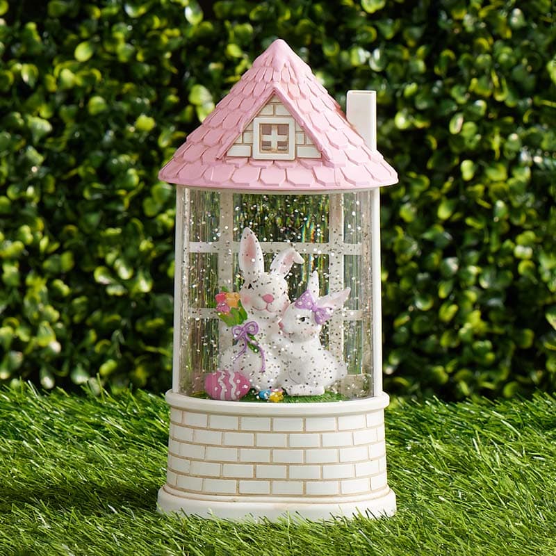 Bunny House Glitter Globe - Cracker Barrel