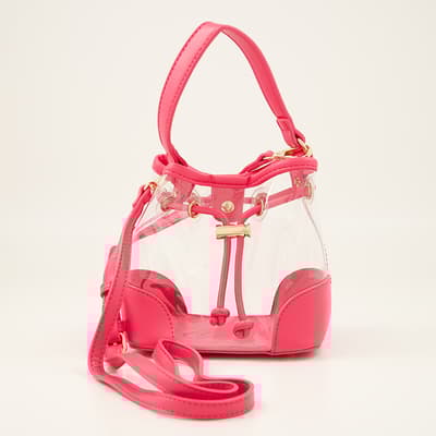 Pink and Clear Bucket Crossbody Bag