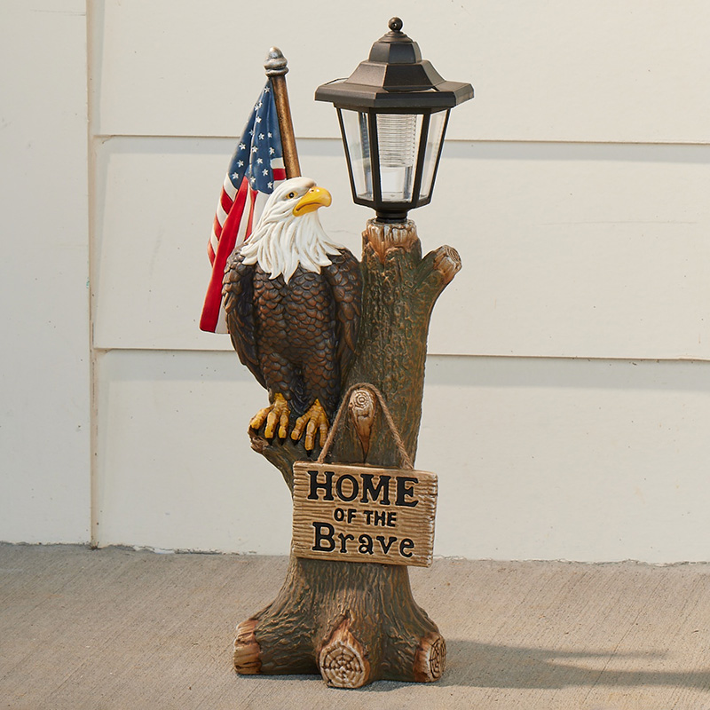 Eagle Statue with Lantern Cracker Barrel