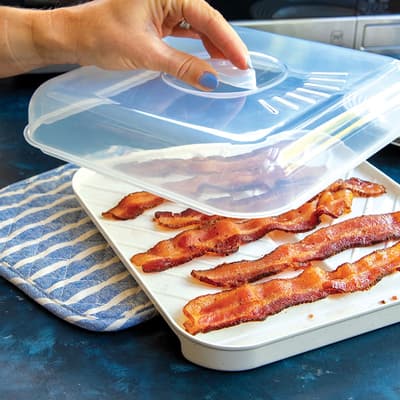 Nordic Ware Slanted Bacon Tray with Lid