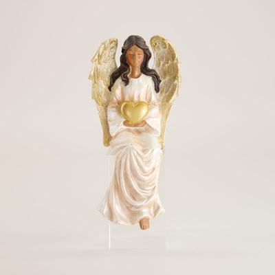 African American Christmas Angel with Heart Sitter
