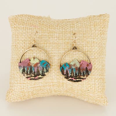 Mountain Circle Dangle Earrings