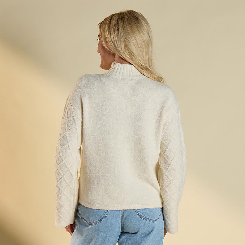 Ivory Mock Neck Sweater - Cracker Barrel
