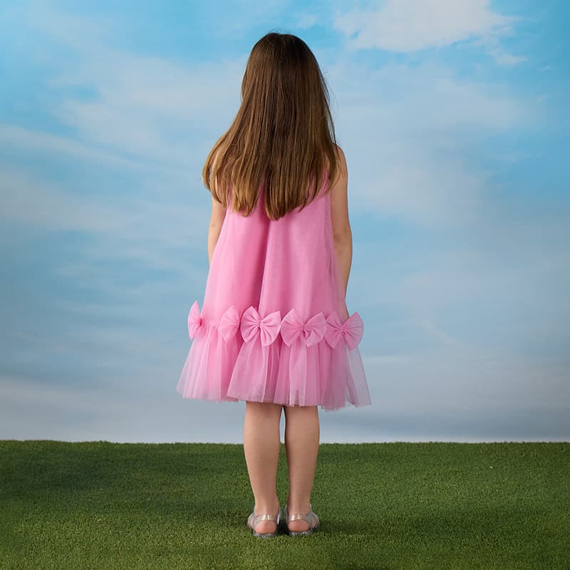 strapless open back dress Barbie Toddler/Kid Girl Barbie Letter Print Layered Tulle Dress Hot Pi