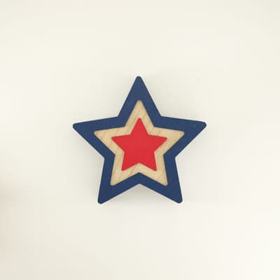 Blue Wooden Star Block