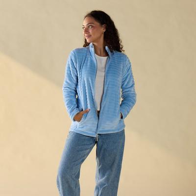 Light Blue Zip Front Jacket