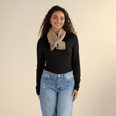 Taupe Light Cozy Pull Thru Scarf