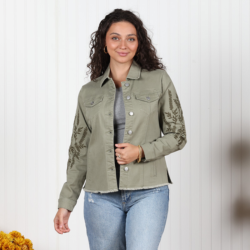 ジャケット・アウター units woman embroidered jacket Units VINTAGE Women's Embroidered Jacket Black Tan Size