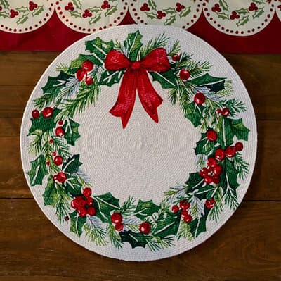 Christmas Wreath Braided Placemat