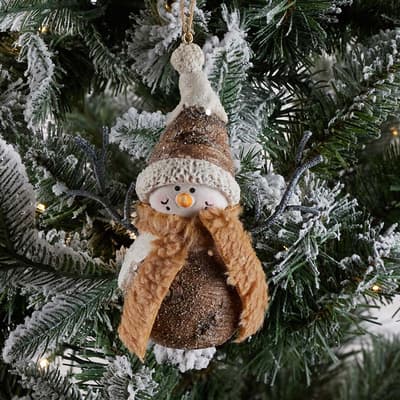 Bark Look Snowman Ornament