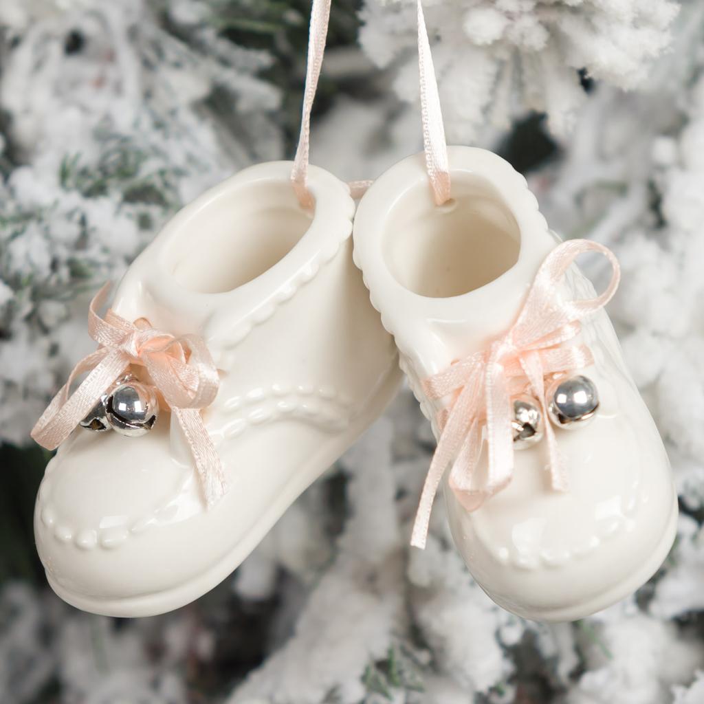 Ceramic baby best sale shoes ornament