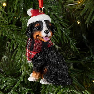Dog In Santa Hat Ornament