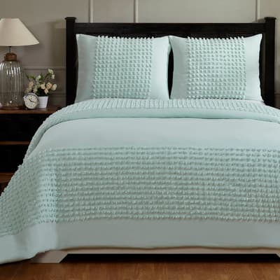 Olivia Turquoise Tufted Chenille Comforter - King