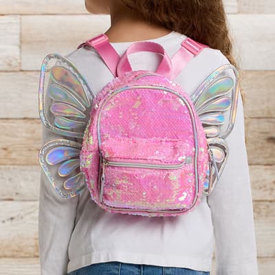 Pink Butterfly Wing 8" Backpack