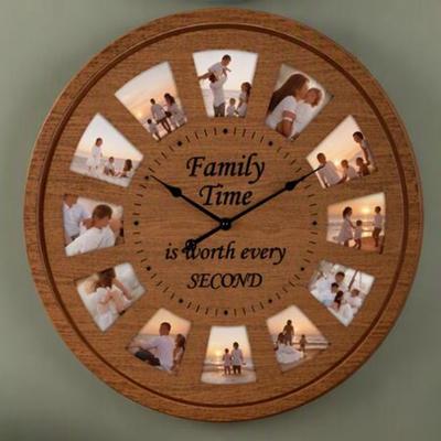 Large Walnut Photo Clock