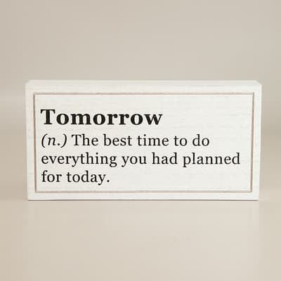 Tomorrow Block Sign