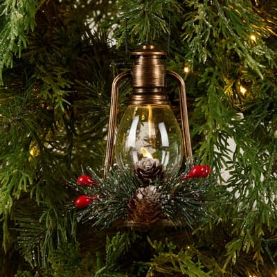 Light Up Bronze Lantern Ornament